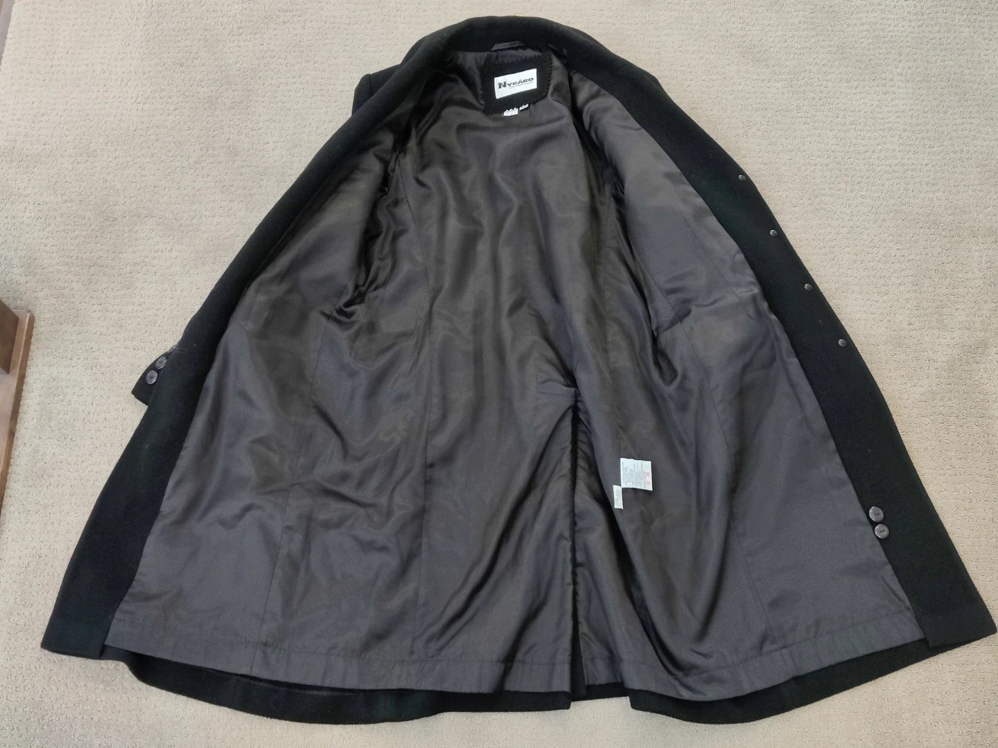 Nygard Women Black Wool Long Dress Winter Coat Overcoat Size 14 - photo 5