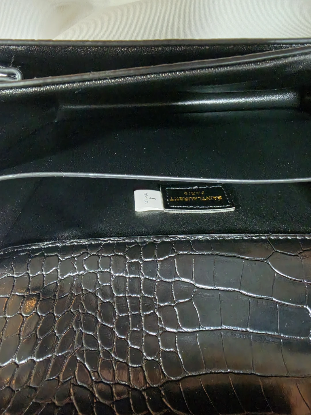 Black Crocodile Embossed Crossbody Bag - photo 5