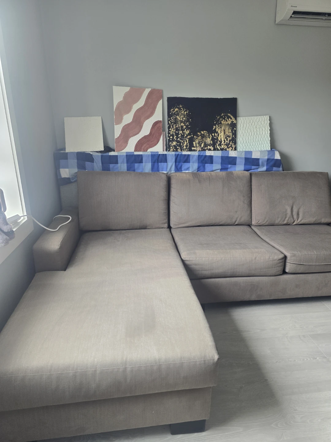 Brown L-Shaped Sectional Couch (Left-Facing Chaise) - photo 3