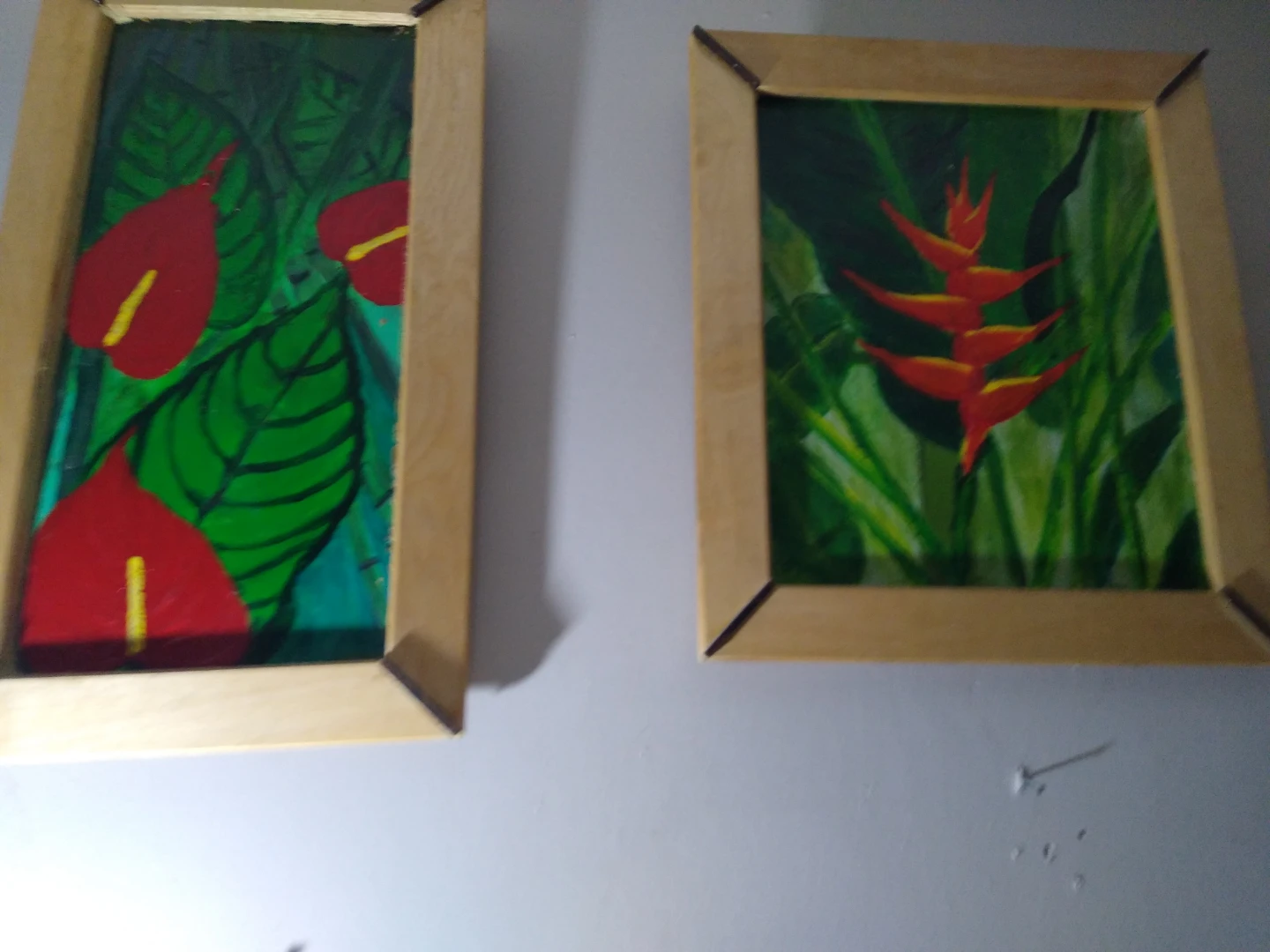 Original one of a kind heliconia and anthurium
