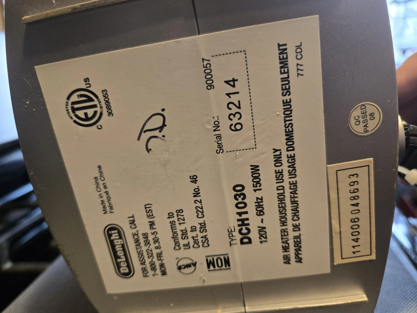 DeLonghi SafeHeat Ceramic Heater DCH1030 - photo 3