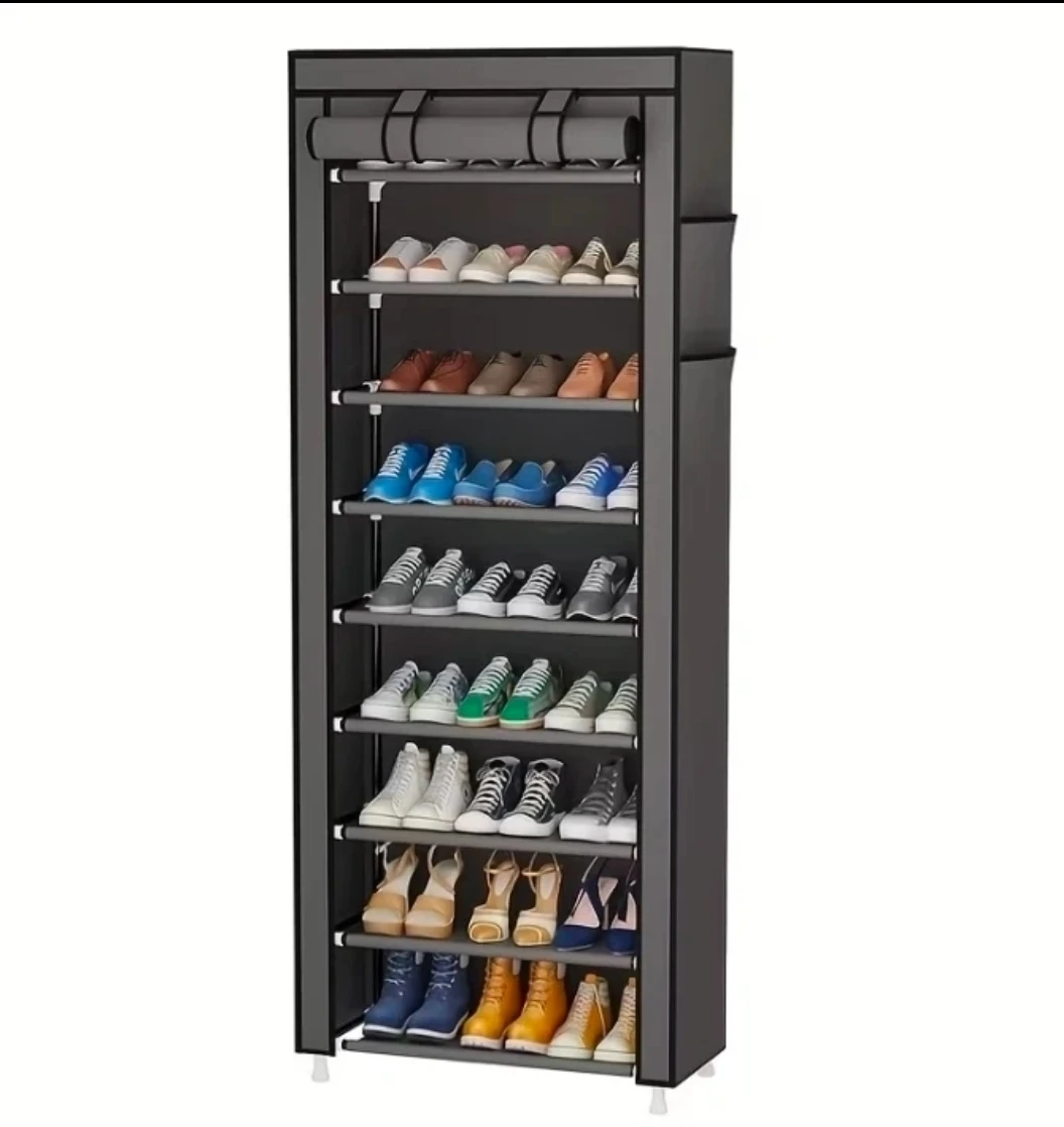 Tall Fabric Shoe Rack with 10 Shelves