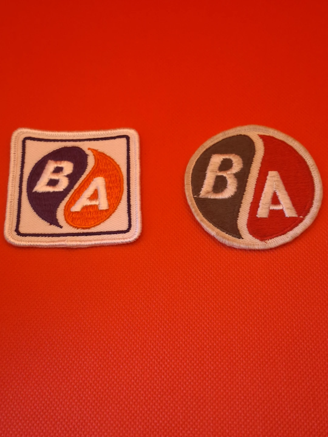 Vintage B/A Oil Gas Station Uniform Cloth Patches Pair