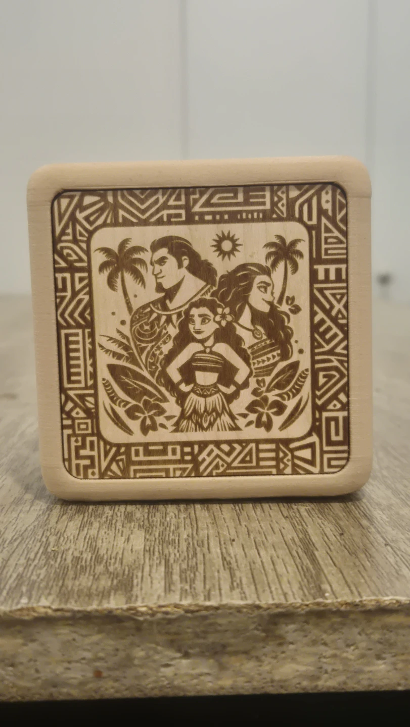 Disney Moana Wooden Music Box 5 songs hand carved - photo 4