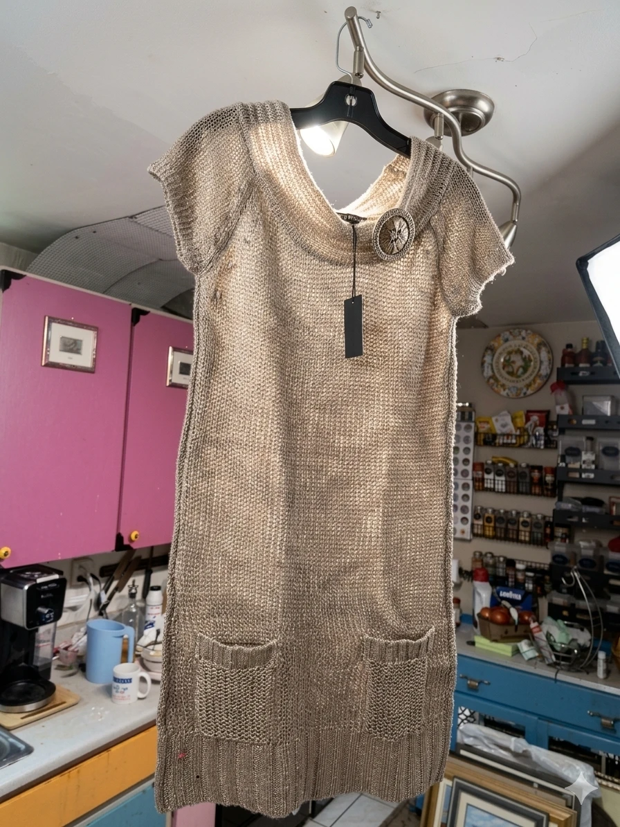 UK2LA Beige Knit Sweater Dress XL