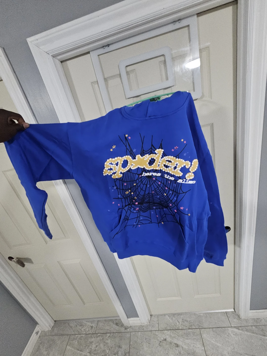 Sp5der Blue Hoodie Size M