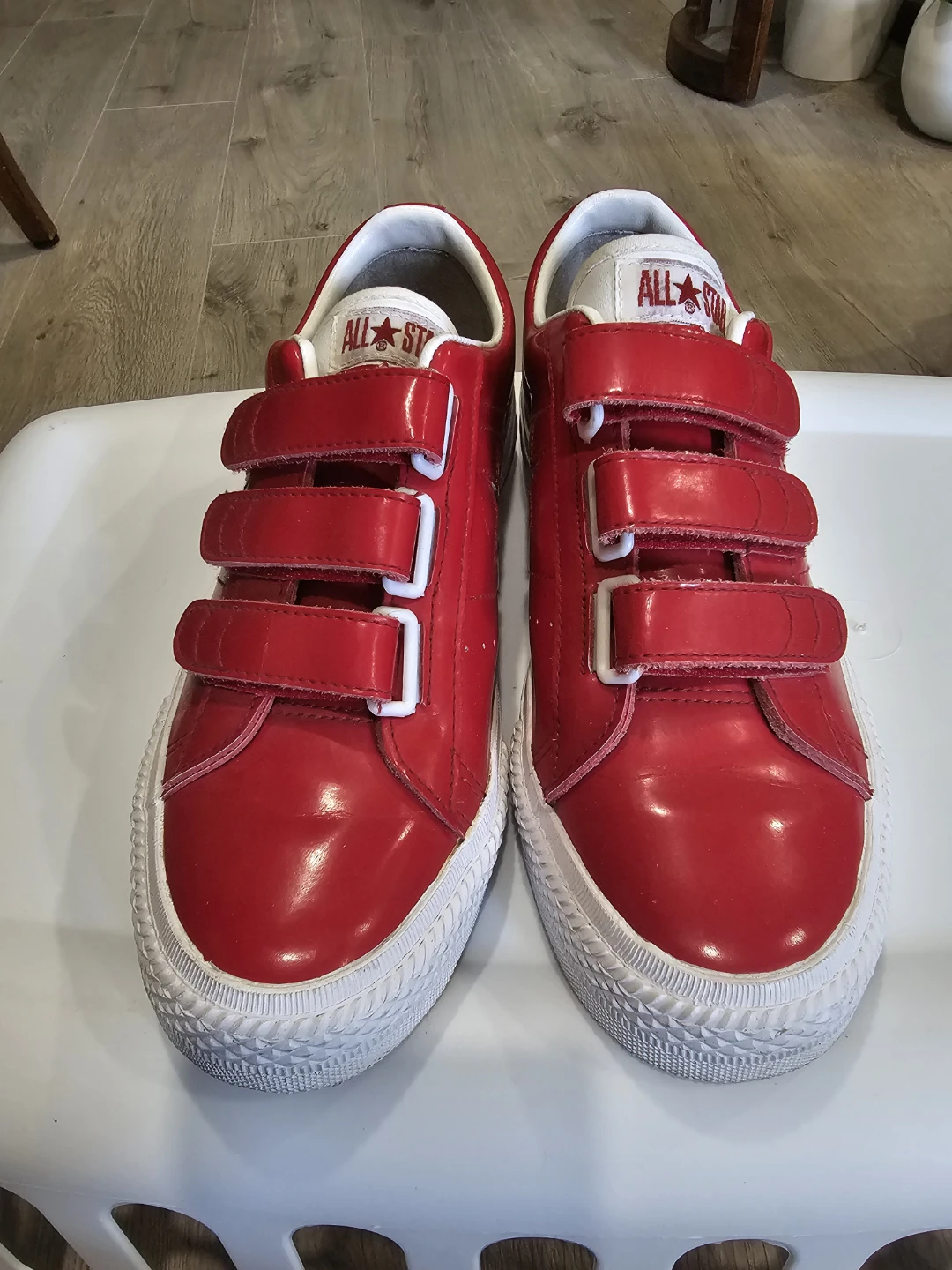 Womens Converse One Star Velcro Sneakers Red