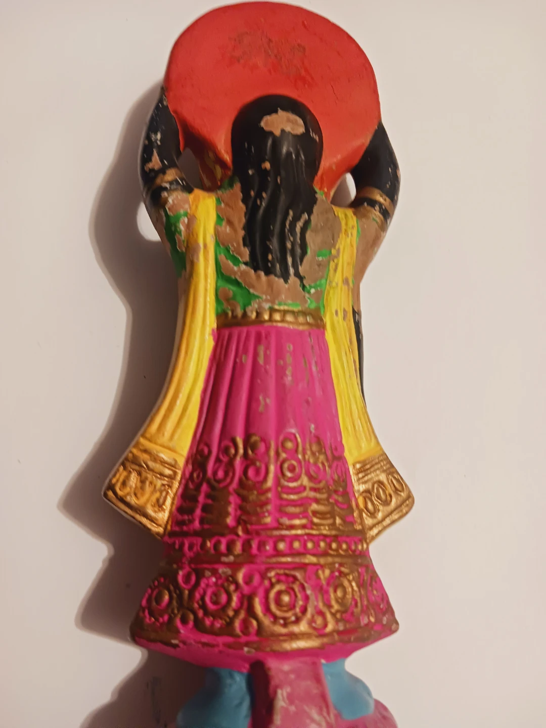 Hand Moulded from Ganges River Clay Hindu Goddess Kali Statue - photo 5