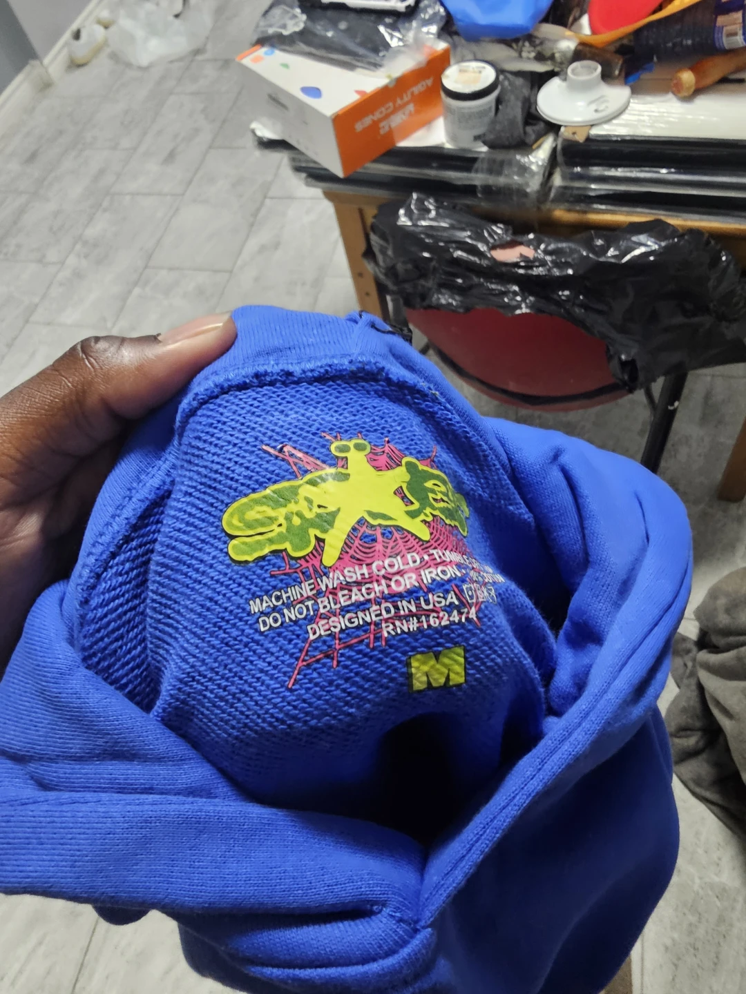 Sp5der Blue Hoodie Size M - photo 4