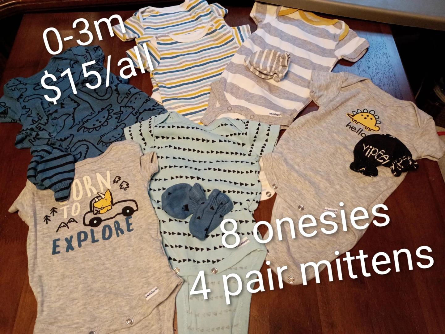Assorted Baby Onesies and Sleepers 0-3M - photo 4