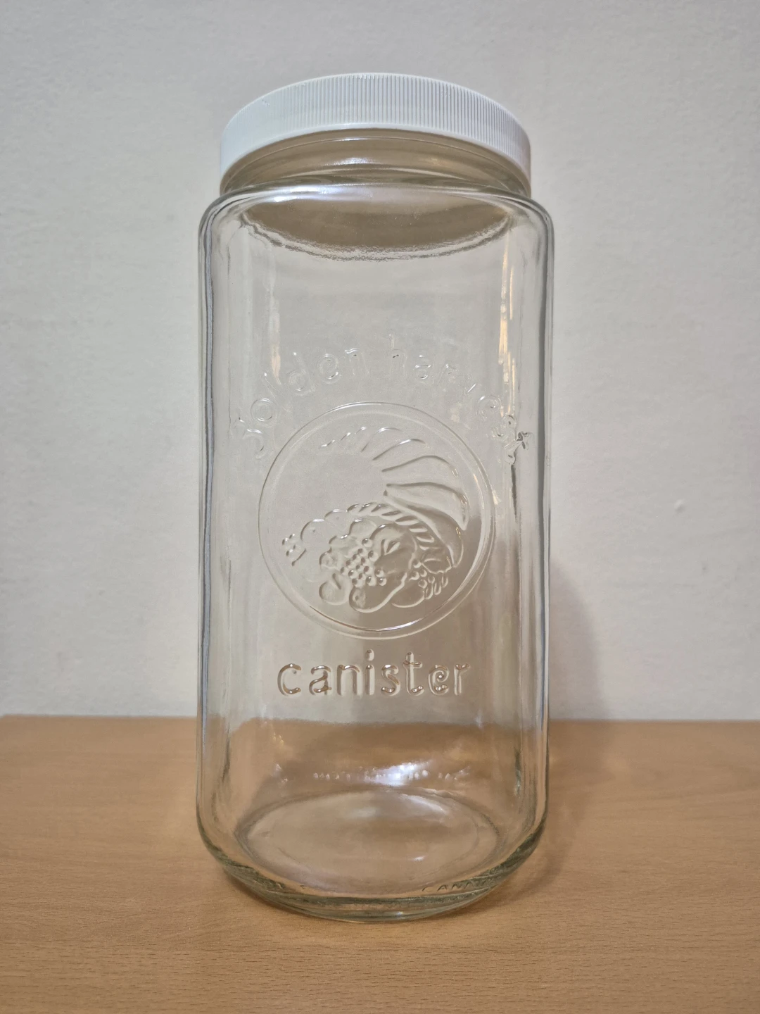 Vintage 2L Wide-Mouth Golden Harvest Cannister Jar: As-New! - photo 3