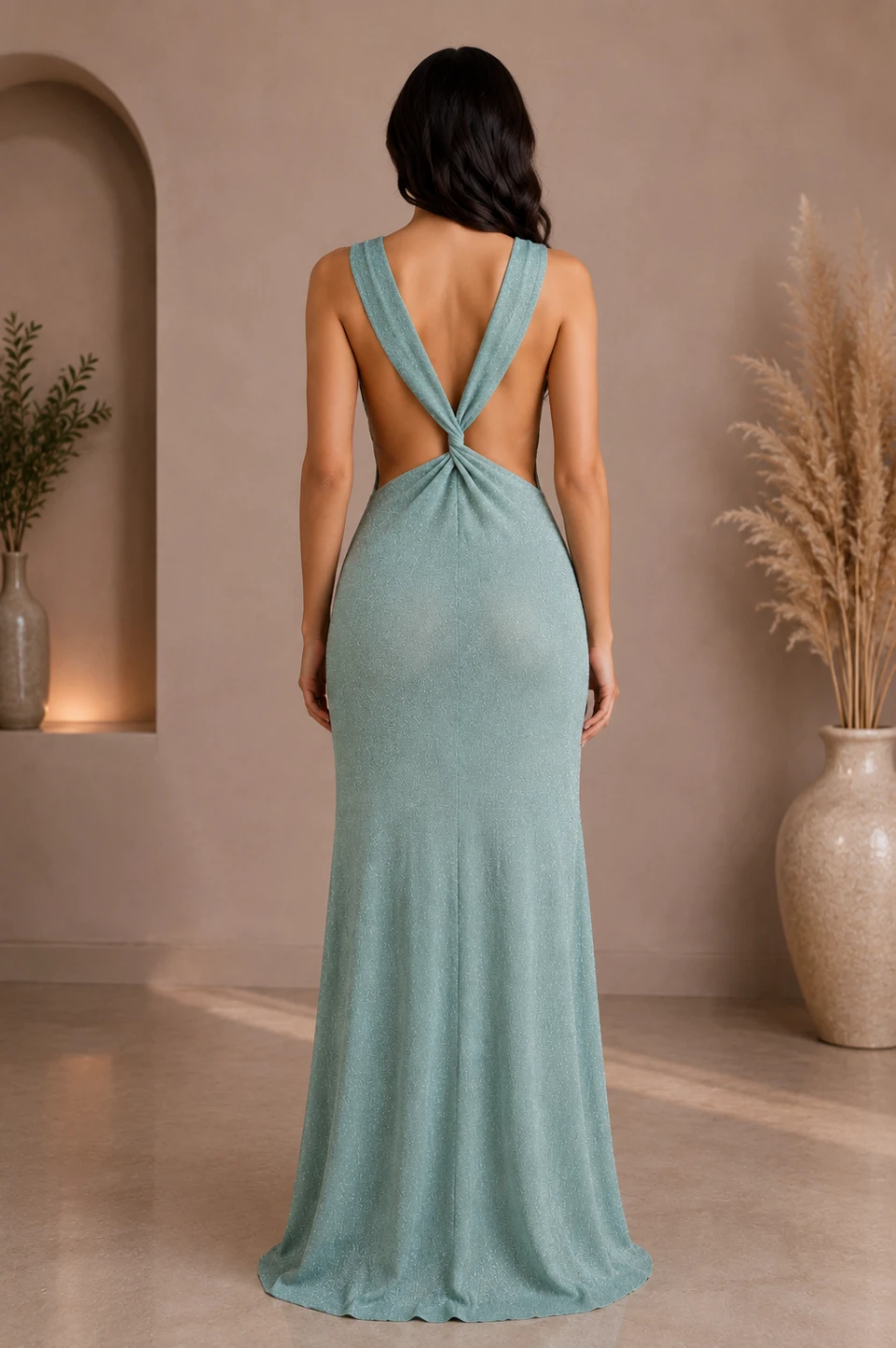 Sage Green Cutout Maxi Dress - photo 2