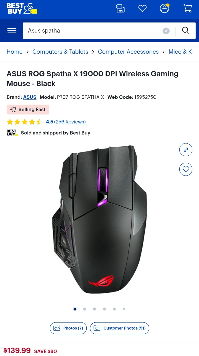 ASUS ROG Spatha X Wireless Gaming Mouse - photo 5