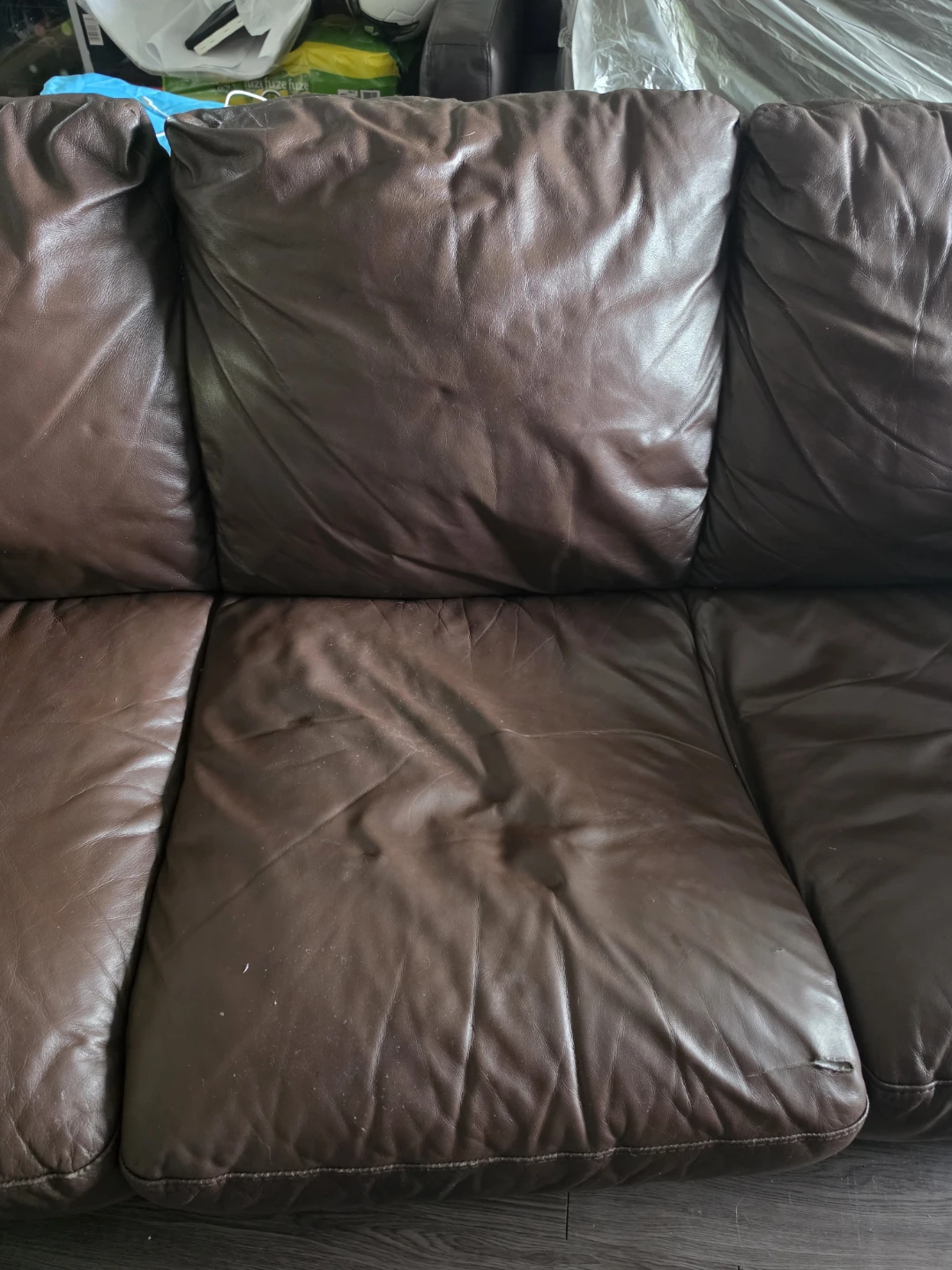 Dark Brown Leather Sofa - photo 4