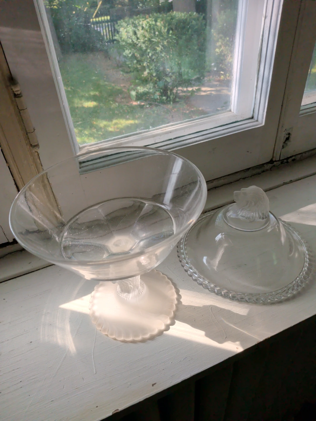 Vintage Lion Head Crystal Compote Dish - photo 2