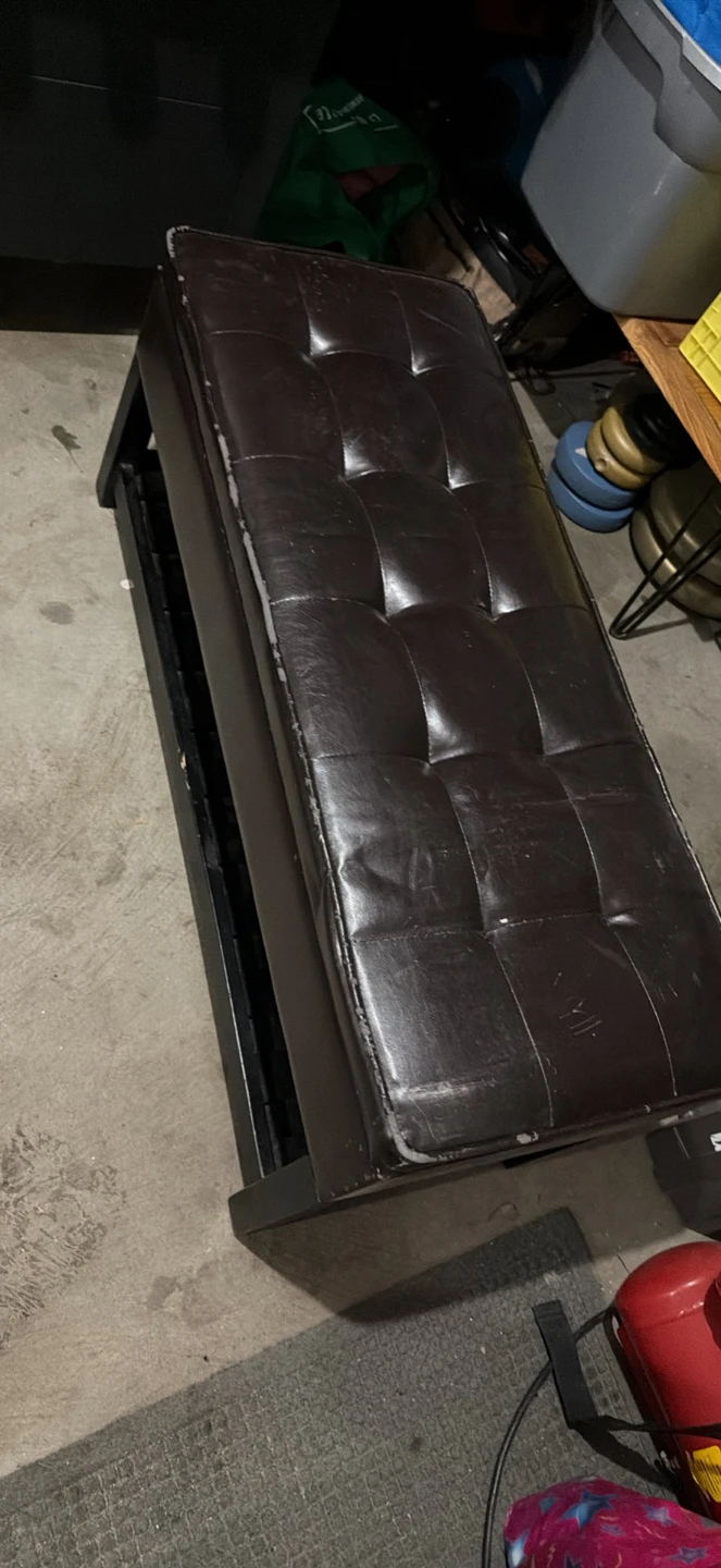 Dark Brown Tufted Storage Bench