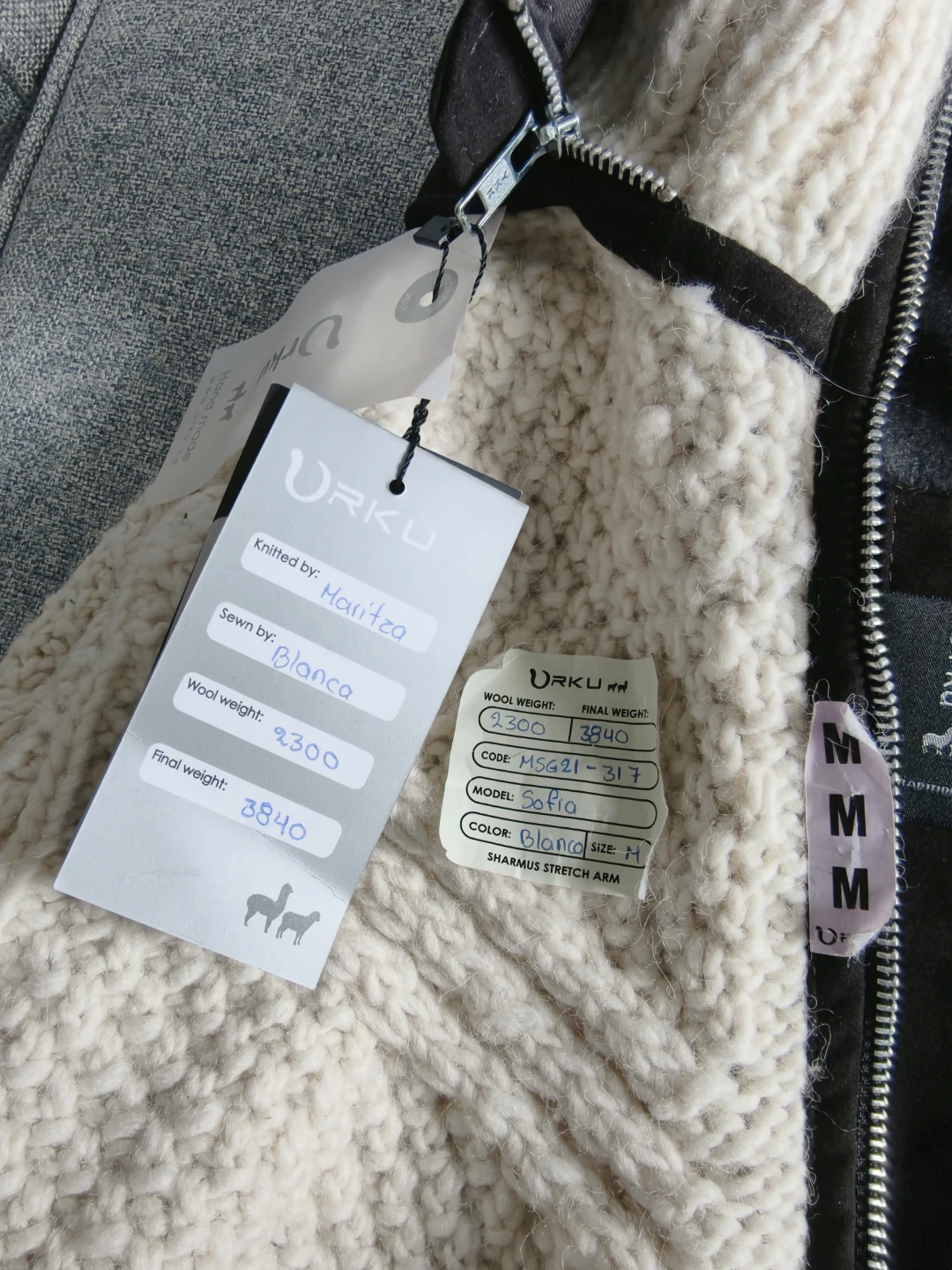 URKU Sofia Cream Knit Hooded Jacket M - photo 5