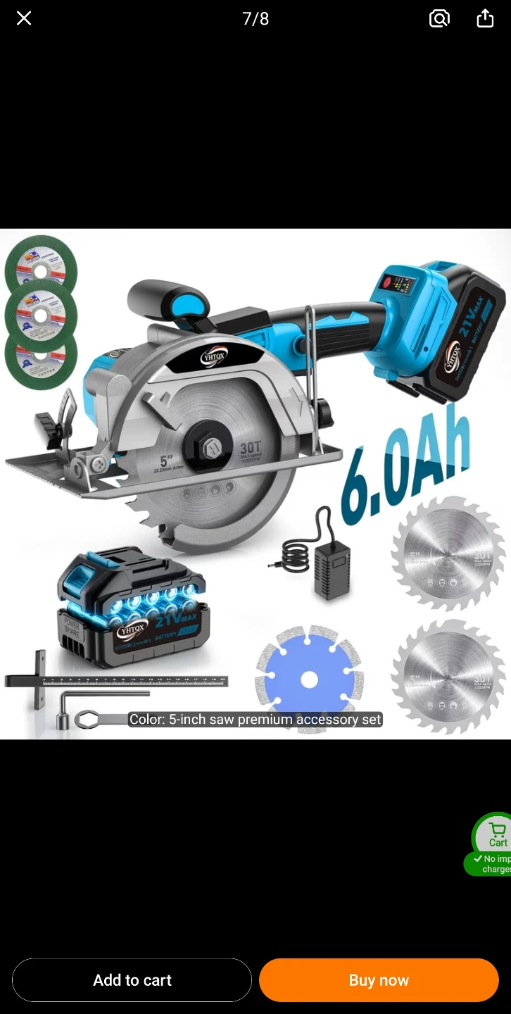 YHTOX 21V Cordless Circular Saw