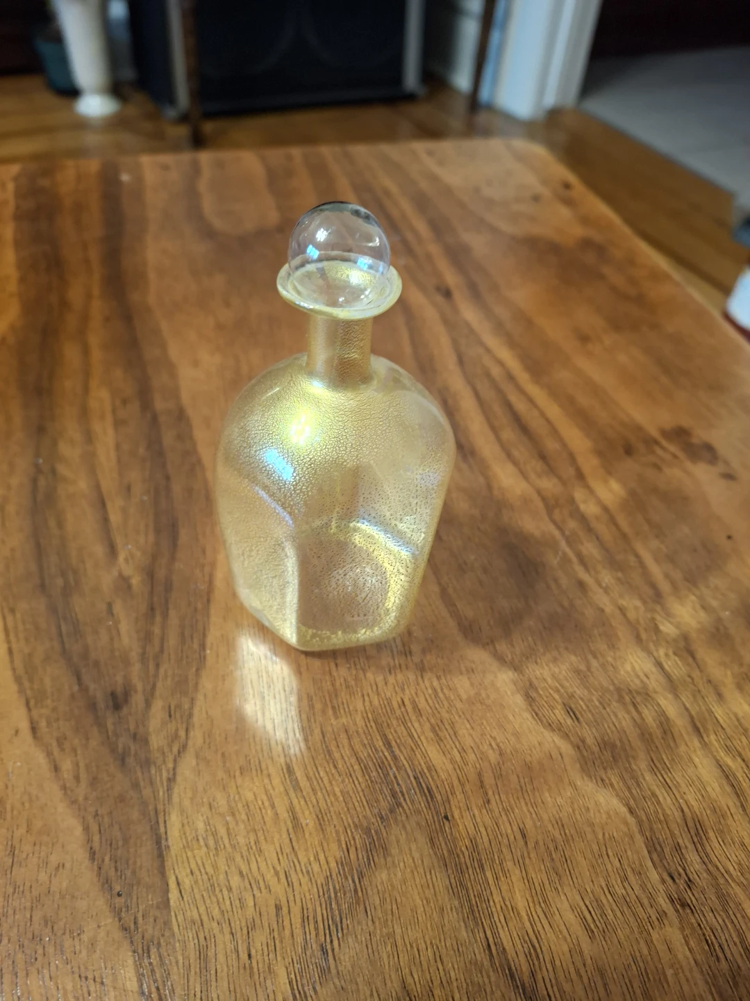 Vintage Gold Lustre Glass Perfume Bottle