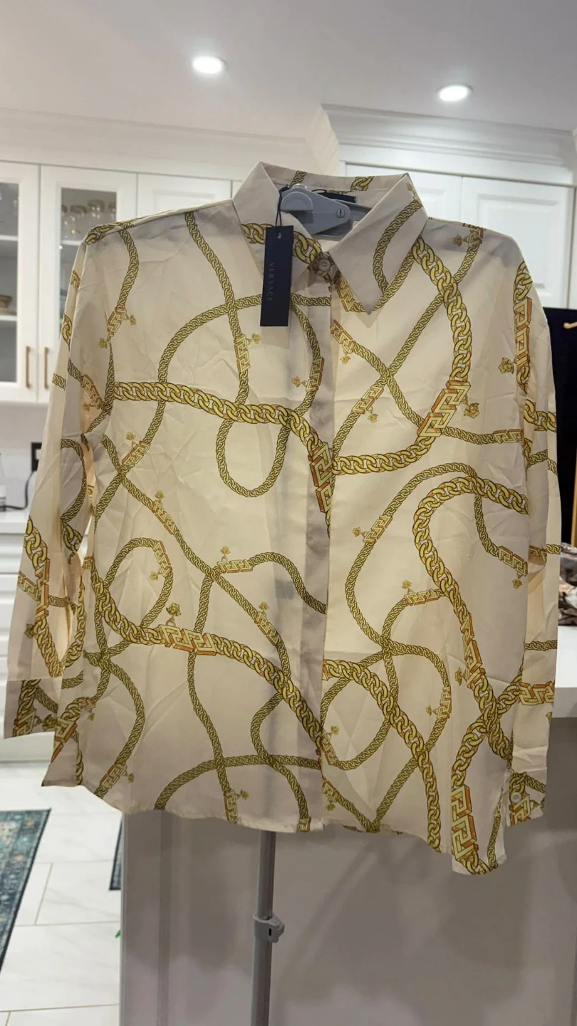 Versace Chain Print Long Sleeve Shirt