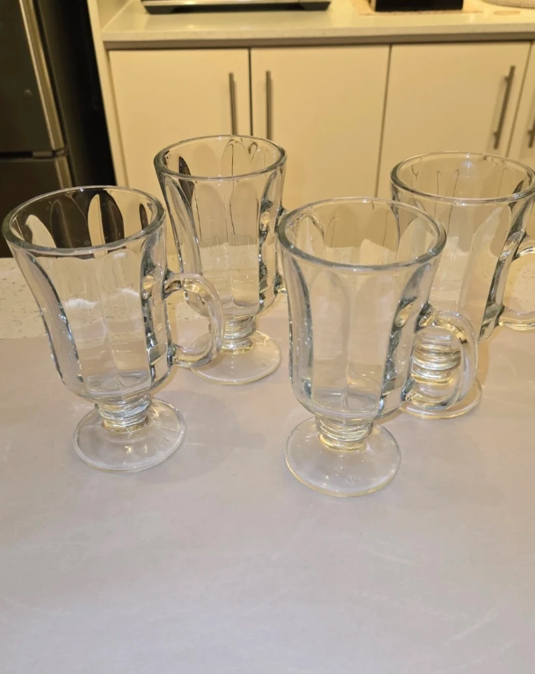 Set of 4 Glass Coffee Mugs