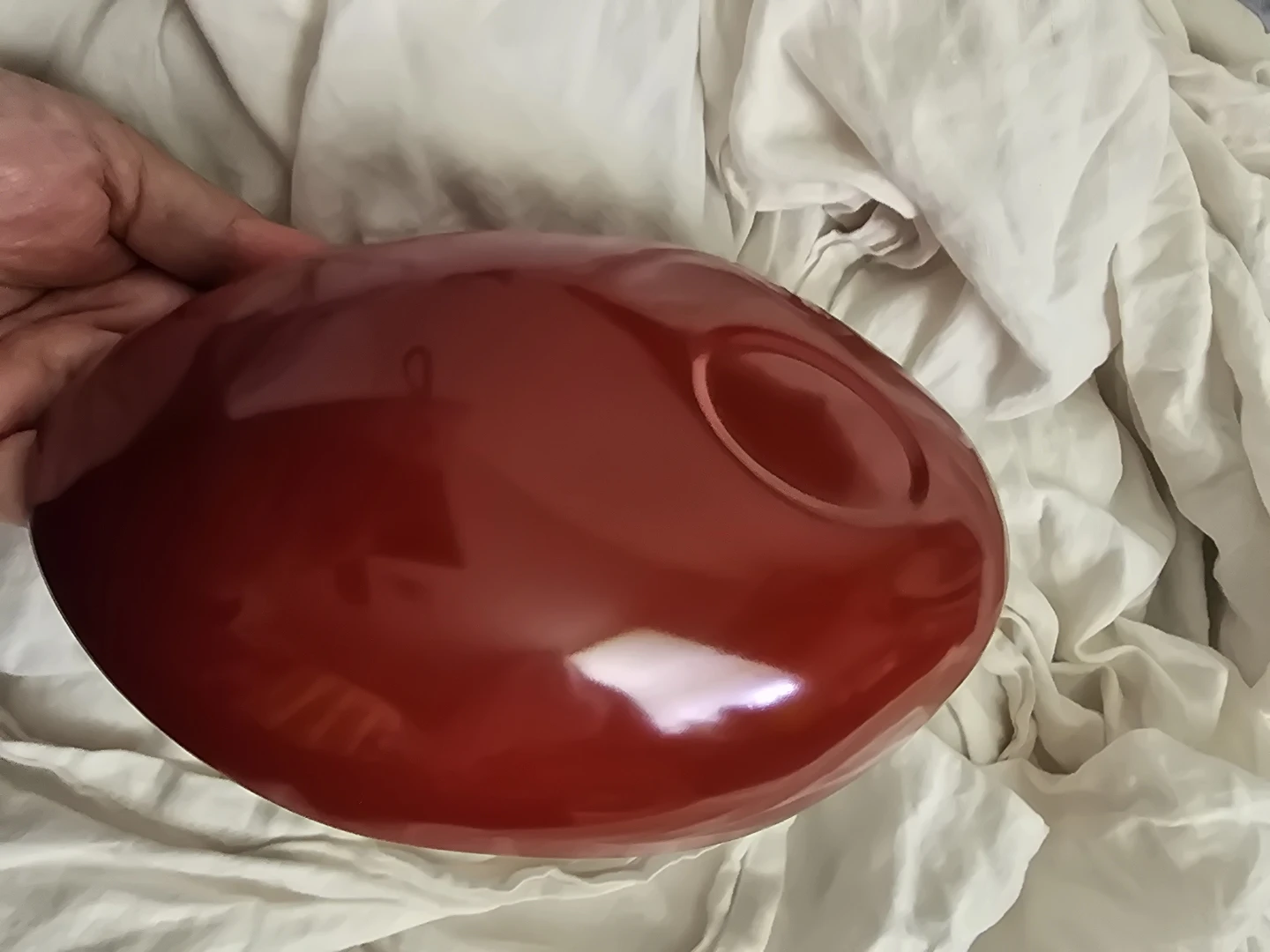 🏈Red Vintage Oval Decorative Bowl with Floral Detail Japan - photo 4