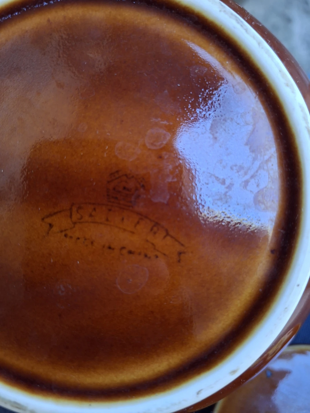 Sadler brown ceramic teapot and dual condiment server - photo 3