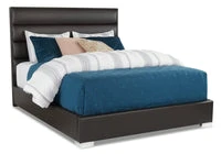 Dark Brown Faux Leather Headboard