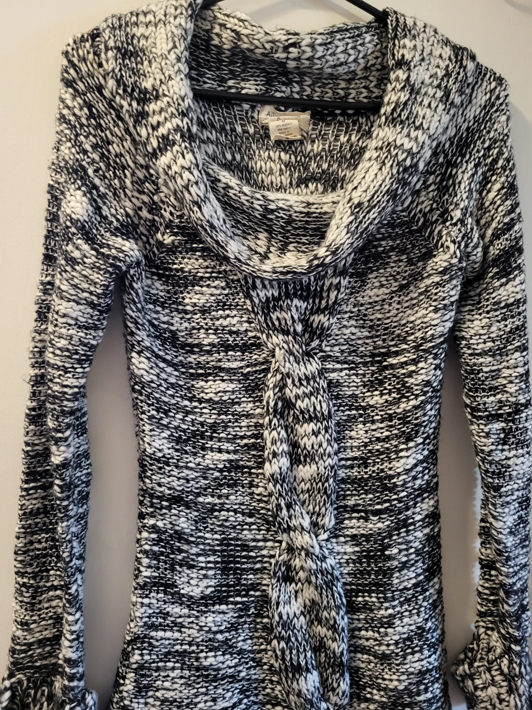 Allison Brittney Black and White Cowl Neck Sweater - photo 2
