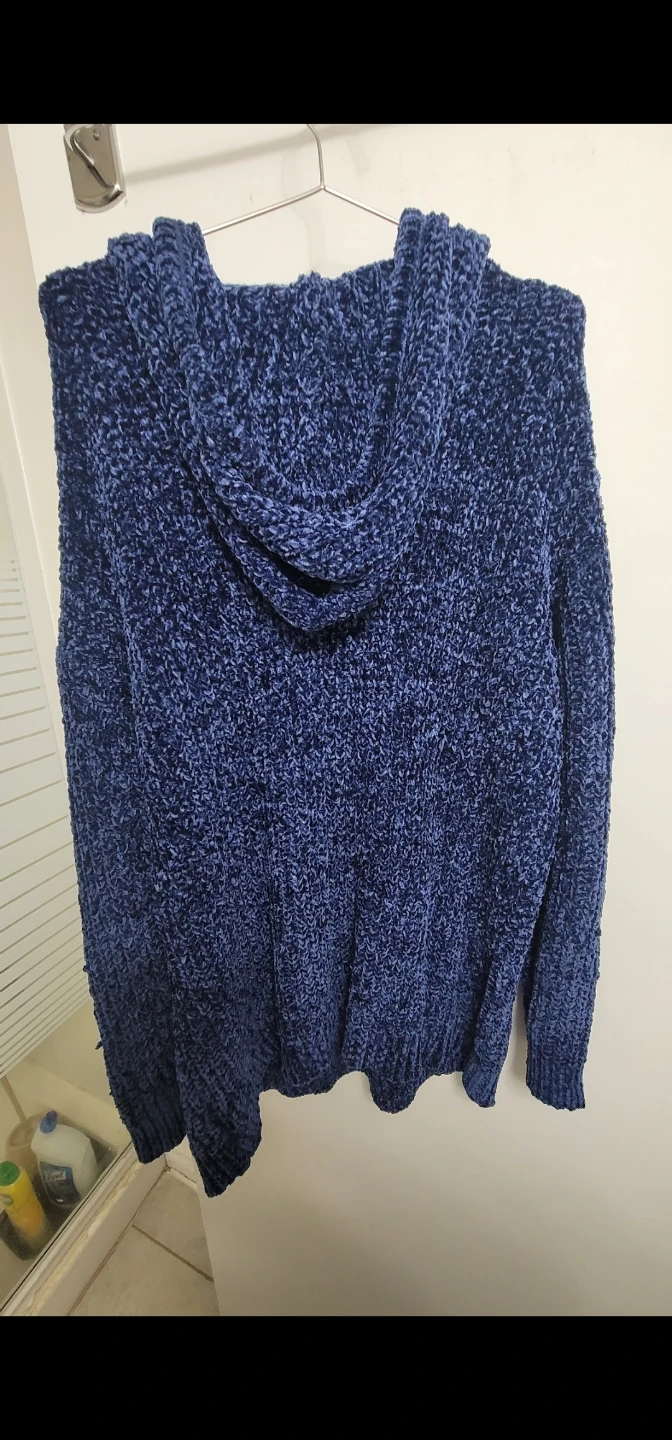 Fashion Nova Chenille Hoodie Sweater XL Blue - photo 2