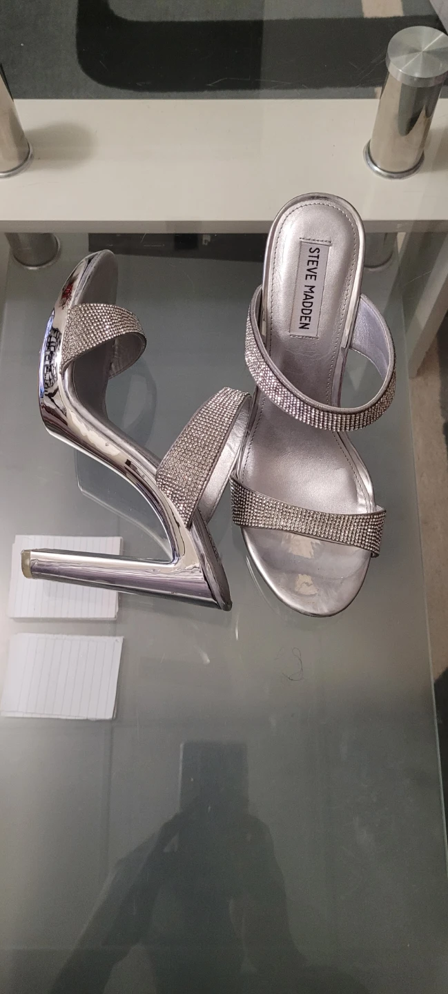 Steve Madden silver rhinestone heels - photo 3