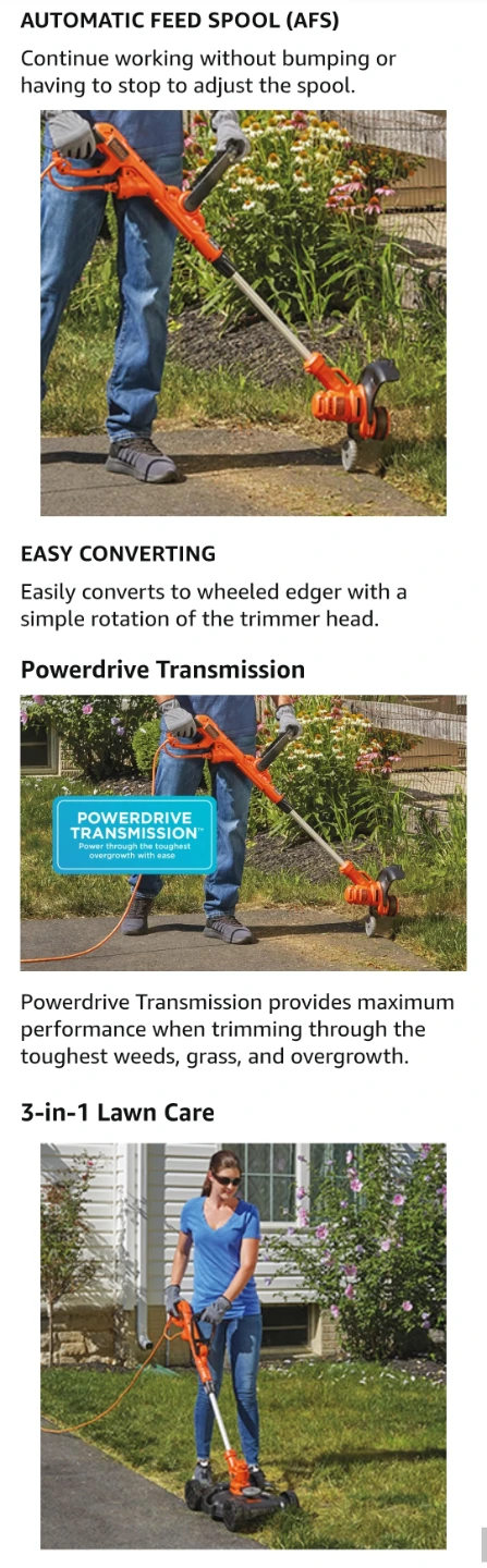 BLACK+DECKER 3-in-1 Electric Lawn Mower and Trimmer - photo 4