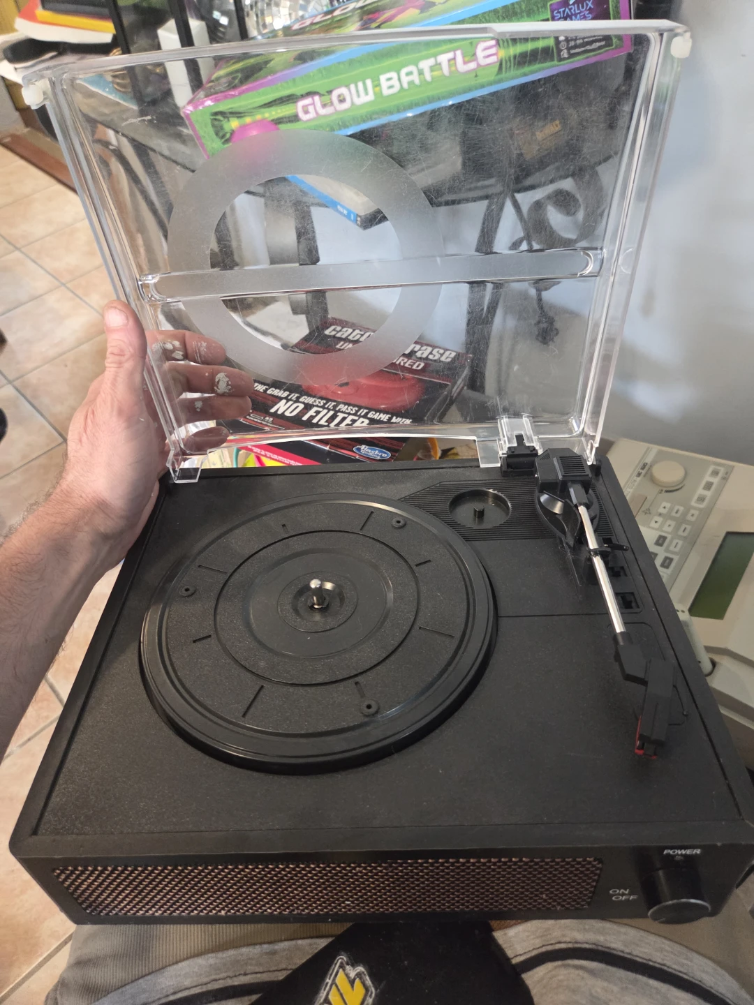 Black Portable Turntable Record Player
