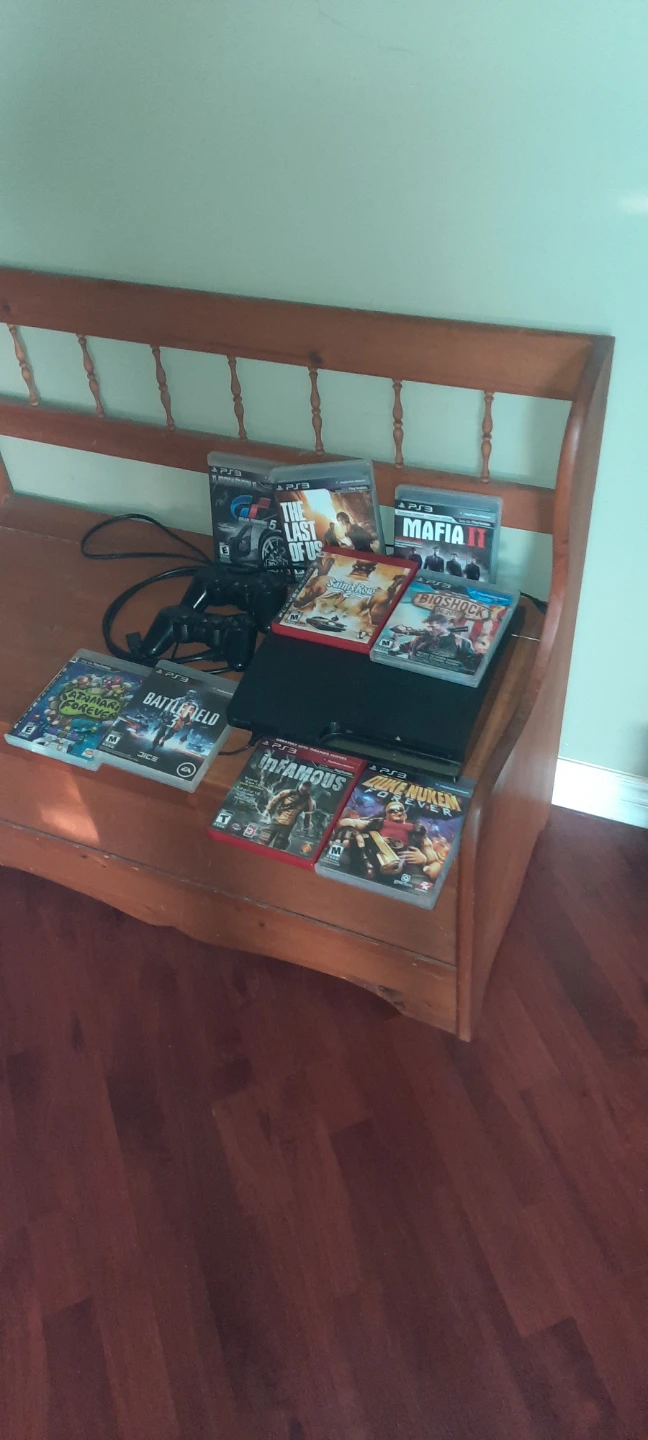PlayStation 3 Console Bundle with 9 Games and Controllers