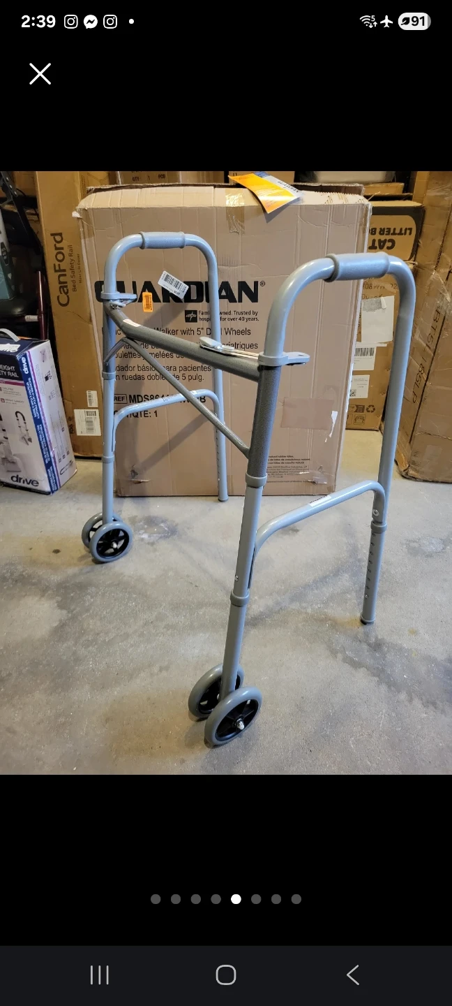 Guardian  xwide Folding Walker With Wheels brand new - photo 5