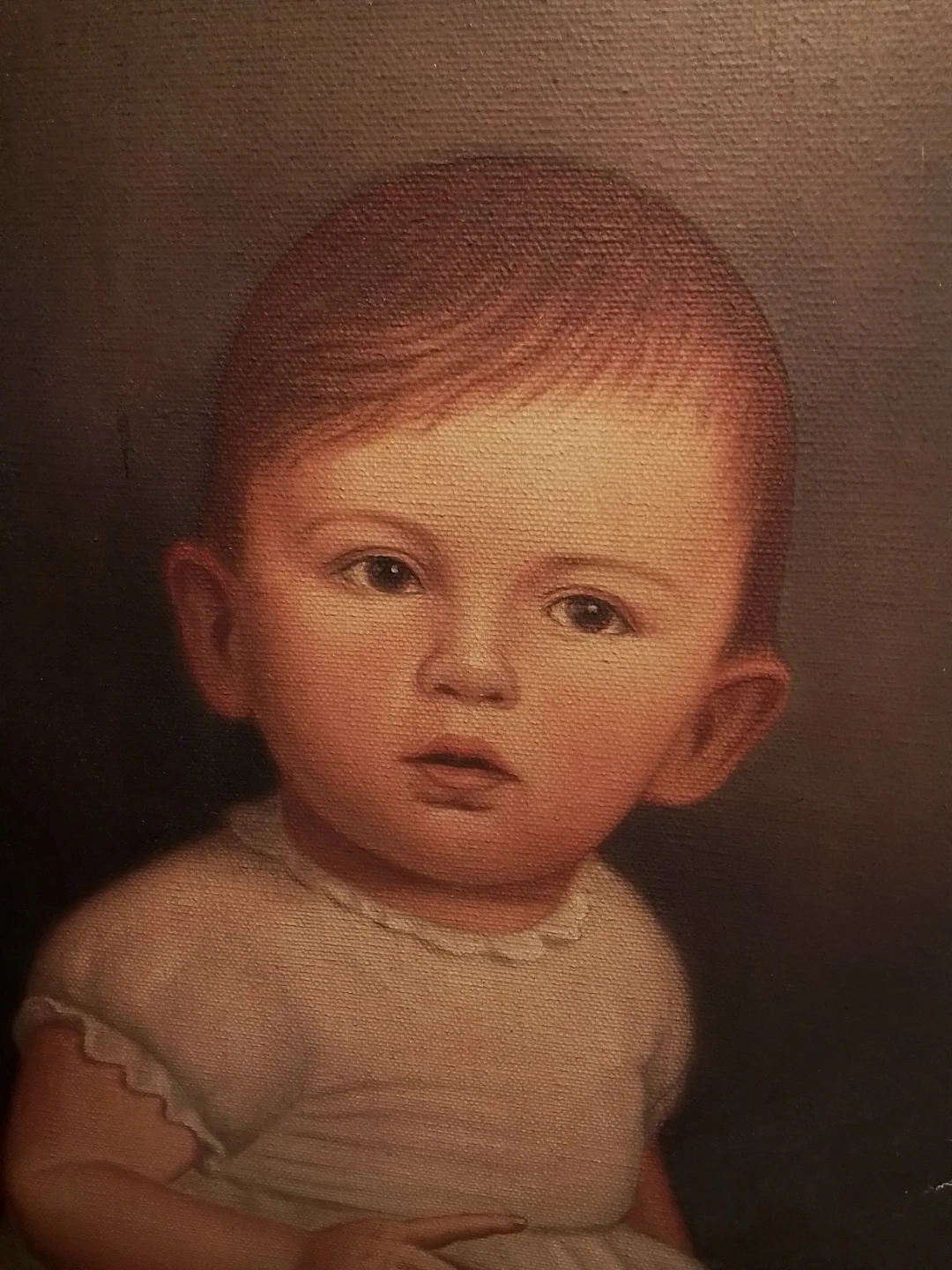 Antique 1932 American Folk Art Style Child Portrait - photo 4