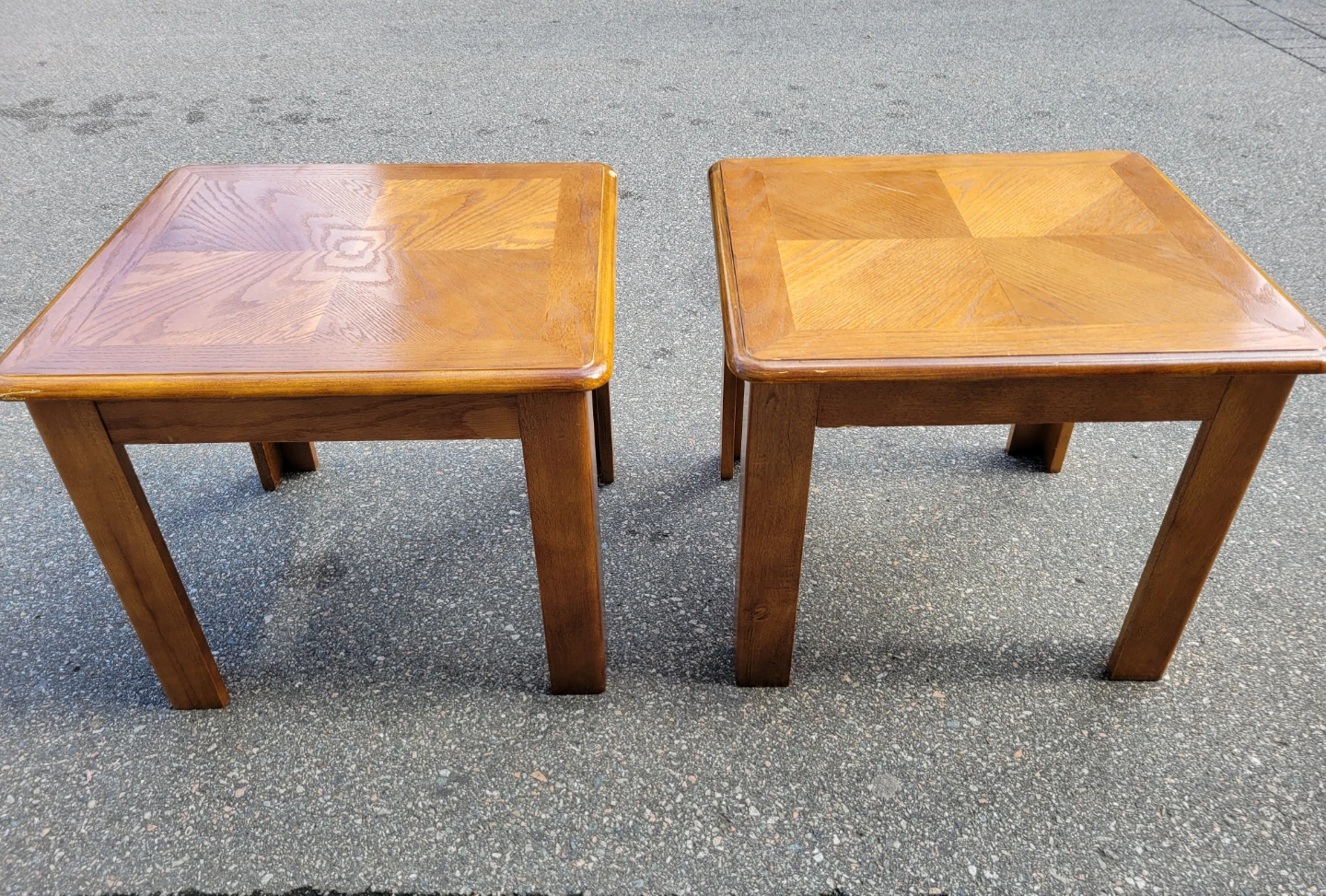 Pair of Mid-Century Solid Oak End Tables – Side Tables - photo 4