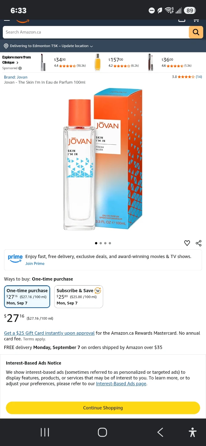 Jovan Skin I'm In Eau de Parfum 100ml