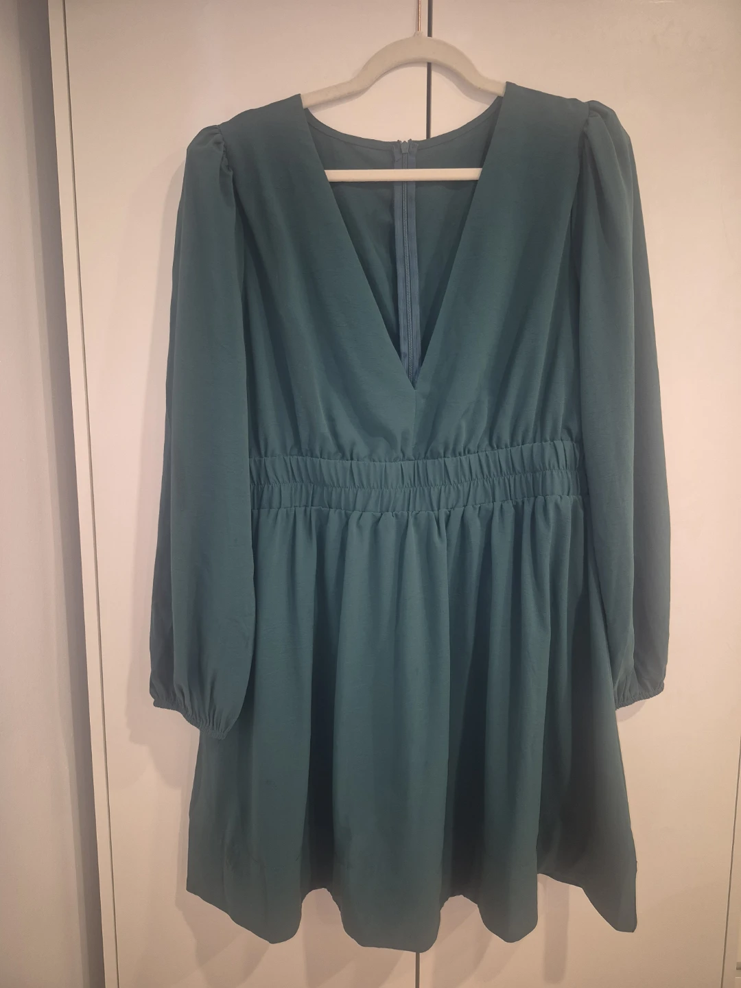 Green Long-Sleeve Mini Dress