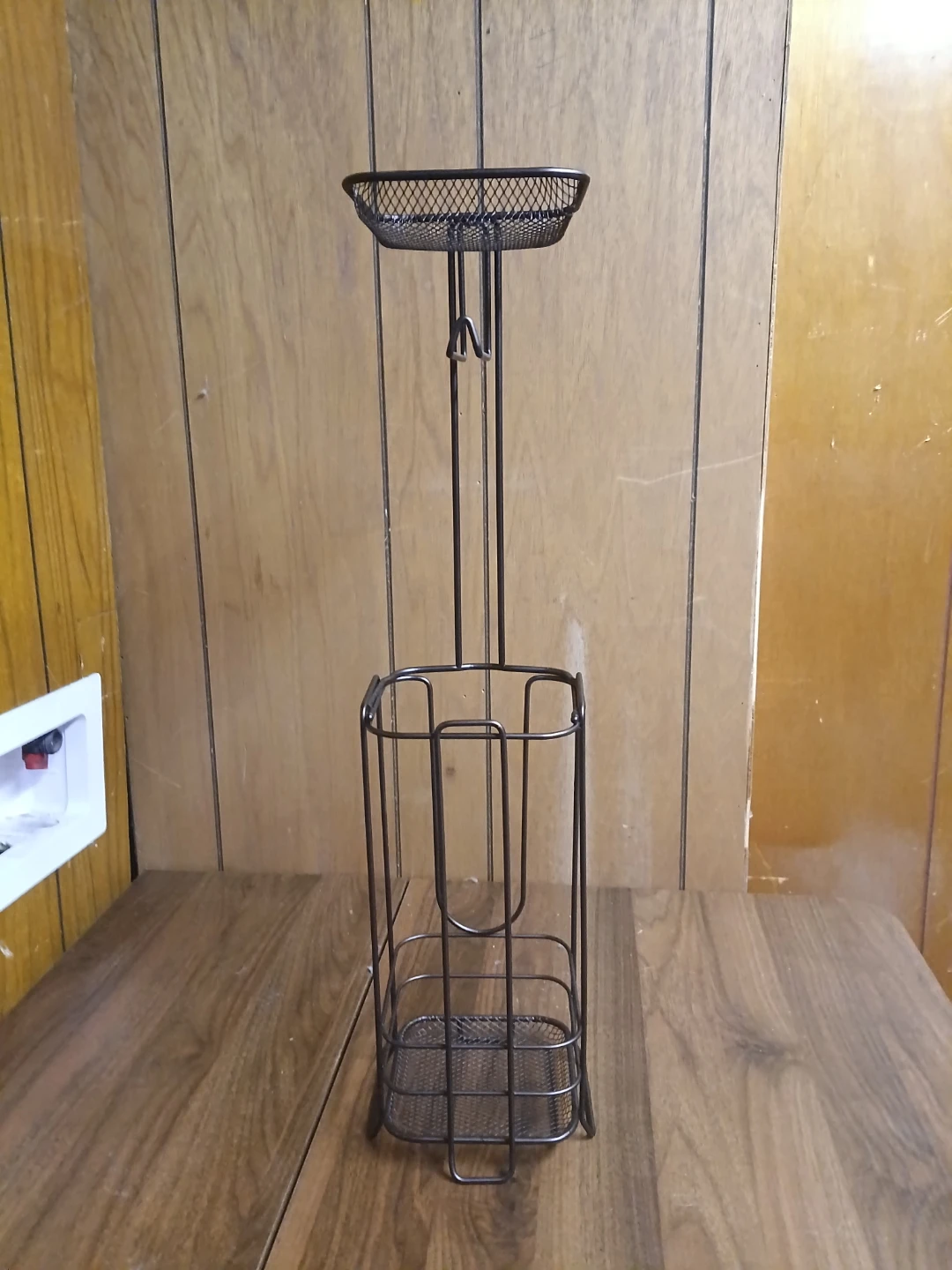 Black Metal Toilet Paper Holder Stand