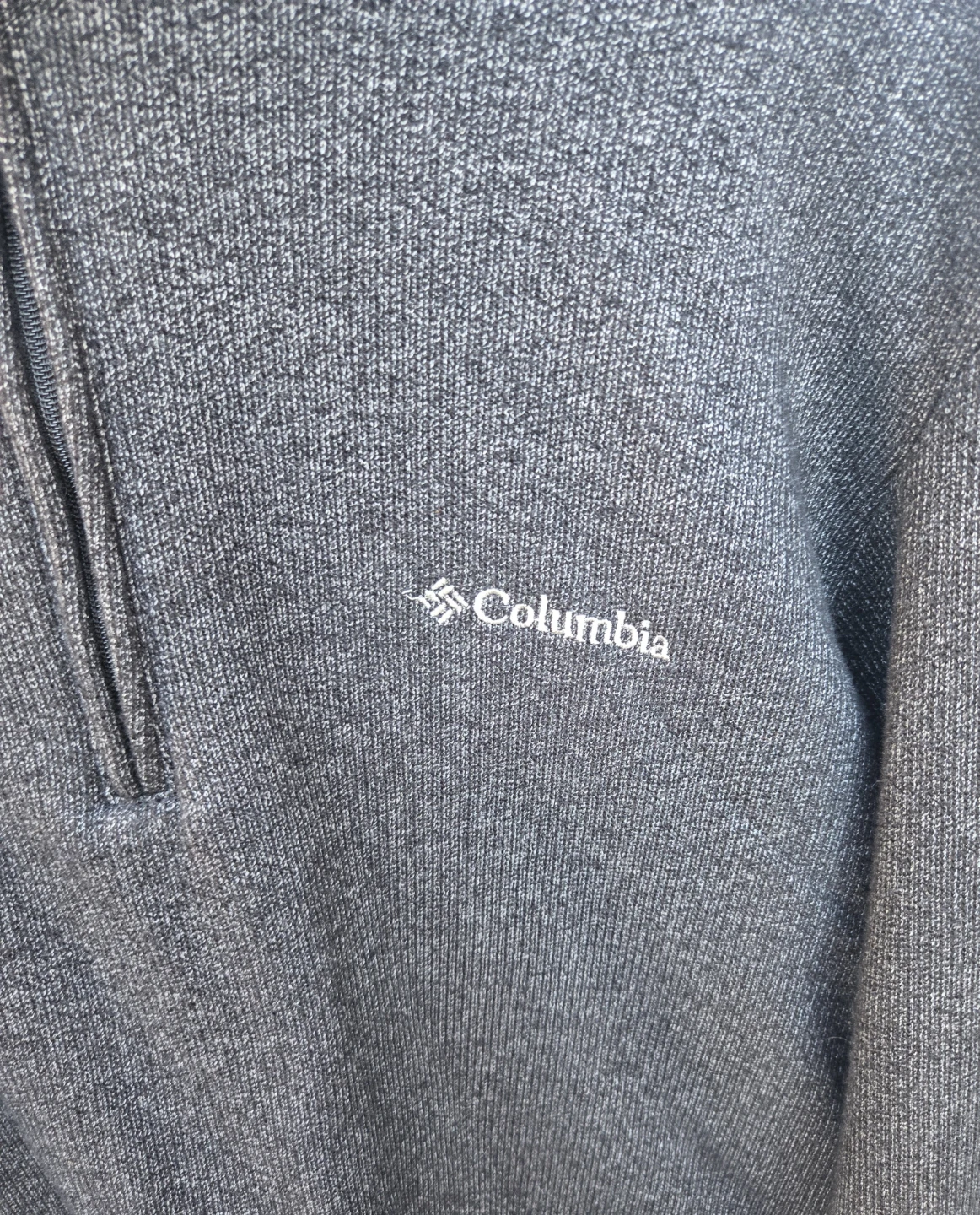Men's Columbia Fleece.  LARGE black heather, 1/4 zip.EUC - photo 3