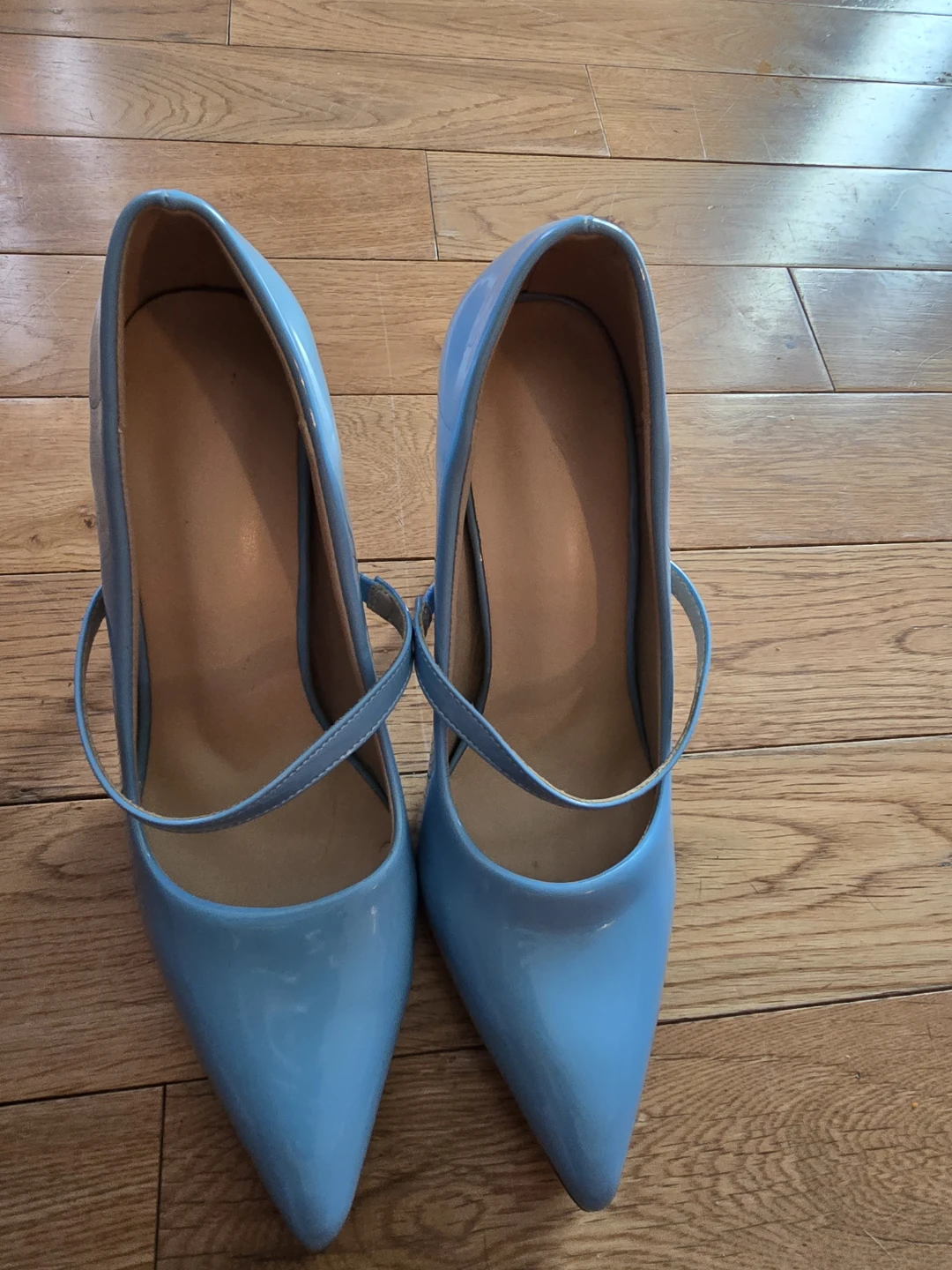 Light Blue Patent Pointed Toe Heels - photo 2