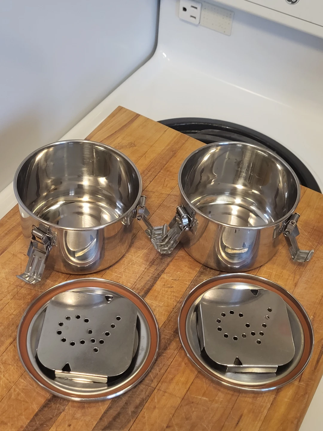 Two CV Stainless Steel Food Storage Containers - photo 3