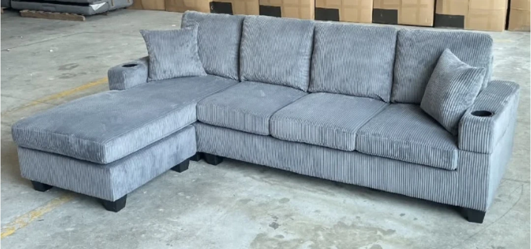 Sectional Sofa Corduroy - photo 2