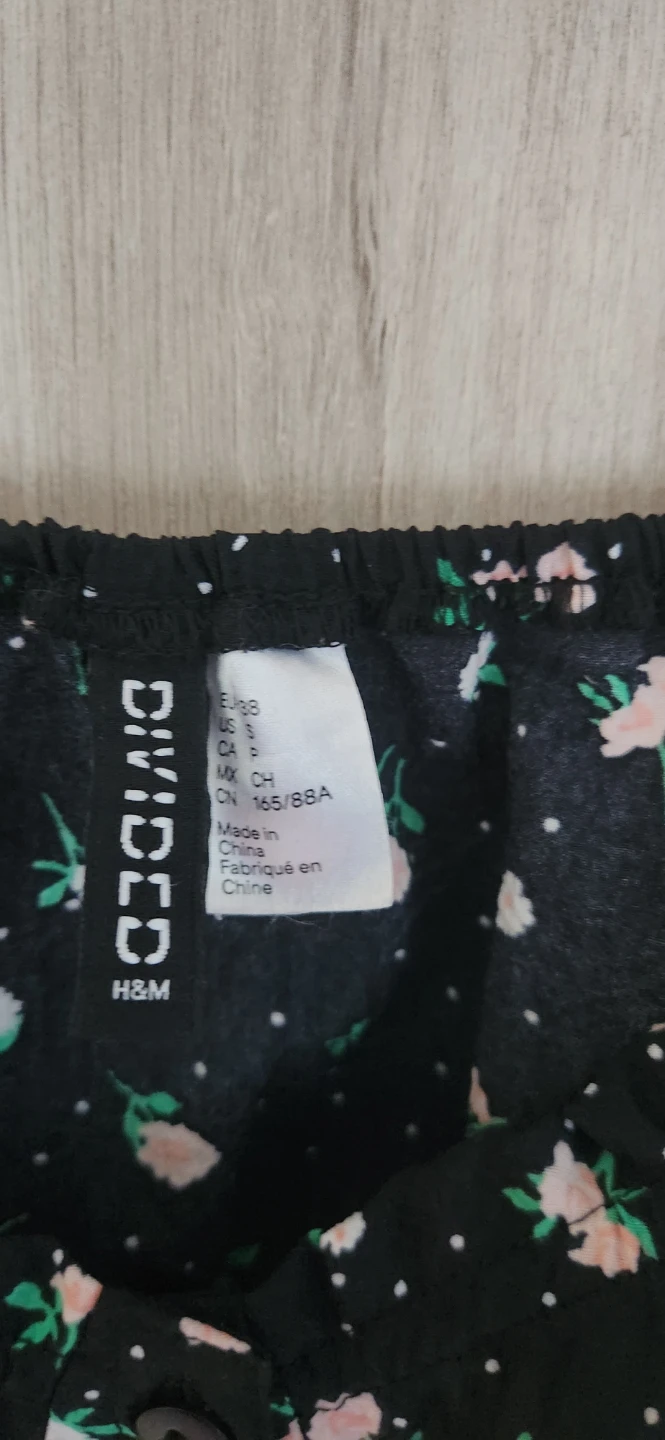 Divided H&M Black Floral Puff Sleeve Mini Dress - photo 3