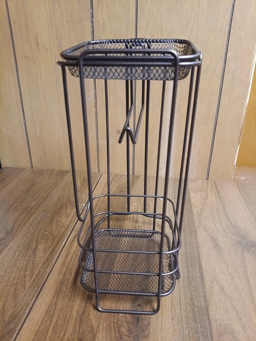Black Metal Toilet Paper Holder Stand - photo 3