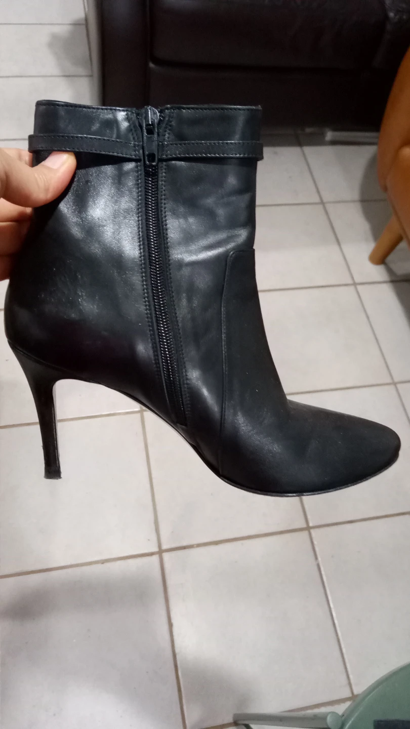 🏈Charles David black leather stiletto boots - photo 4