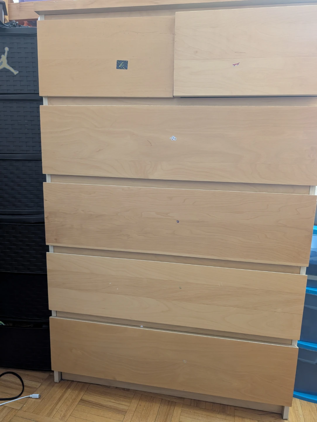 Ikea Malm Light Wood 6-Drawer Dresser