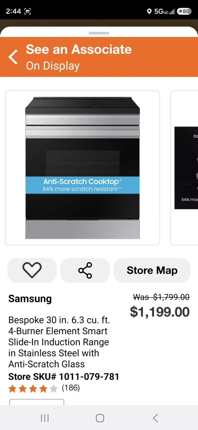 Samsung Bespoke 30 in. 6.3 cu. ft. Slide-In Induction Range