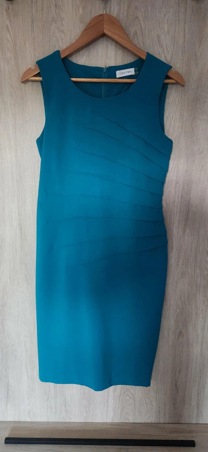 Calvin Klein Teal Ruched Sheath Dress
